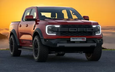 Szczecin,,Poland-january,2023:new,Ford,Ranger,Raptor,-,4x4,Pick-up,Truck.3d
